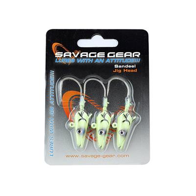 Savage Gear Sandeel Jig Head 16 Gr 3/0 Glow 3lü Sahte Balık