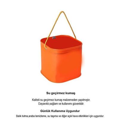 Turuncu GOVA - Katlanabilir Balıkçı  Kovası