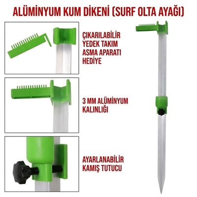 Ayarlanabilir Surf Kamış Ayağı ( Surf Kum Dikeni )