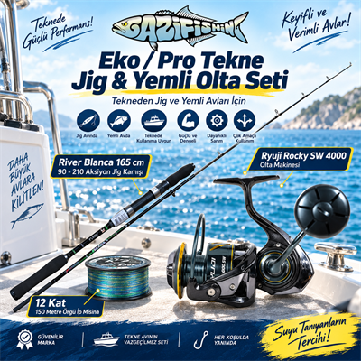 Eko / Pro 165 Cm Tekneden Jig & Yemli Olta Seti , Tekne Olta Setleri, Gazi Fishing