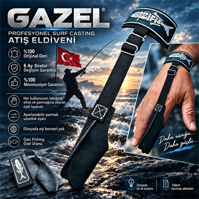 Gazi Fishing - GAZEL - Profesyonel Surf Casting Atış Eldiveni, Gazi Fishing Ürünleri, Gazi Fishing