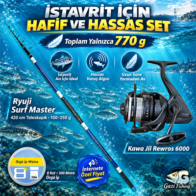 İstavrit için Özel Surf Casting Olta Seti ( 770 GR ), Surf Casting Olta Setleri, Gazi Fishing