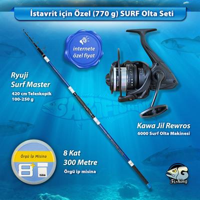 İstavrit için Özel Surf Casting Olta Seti ( 770 GR )