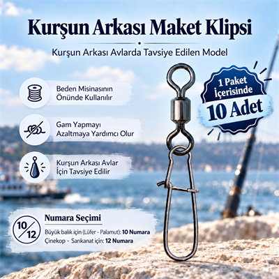 Kurşun arkası Maket Balık Klipsi ( Fırdöndülü ), Klips ve Fırdöndüler, Gazi Fishing