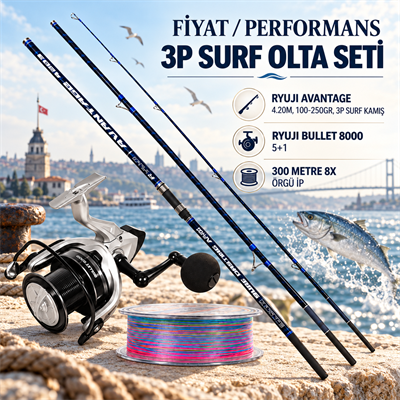 Kurşun Arkası Surf Olta Seti | Ryuji Avantage 420 & Bullet 8000, Surf Casting Olta Setleri, Ryuji