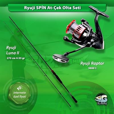 Ryuji Luna II 2.70m 4-35gr - Ryuji Raptor 3000 Spin At Çek Olta Seti