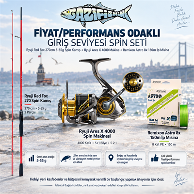 Ryuji Red Fox 270 Spin Takımı – Boğaz & Karadeniz İçin Giriş Seviyesi Set, Spin - At Çek Olta Setleri, Ryuji
