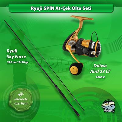 Ryuji Sky Force 274m 10-50gr + Daiwa Air Daiwa Aird 23 LT 4000 C Spin At Çek Olta Seti