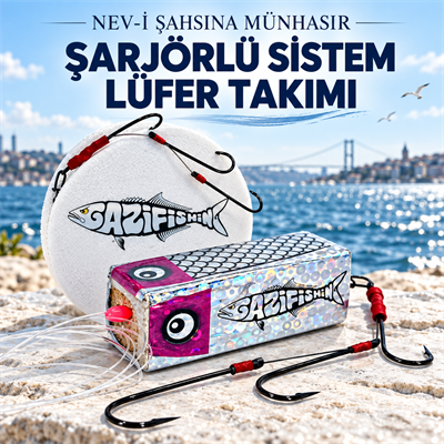 Şarjörlü Sistem Yemli Çinekop Lüfer Takımı, Hazır Olta Takımları, Gazi Fishing