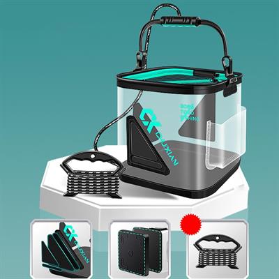 Şeffaf Katlanır GOVA - 12 LT Balıkçı Kovası ( Büyük Boy )