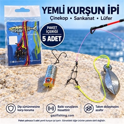 Yemli Dip Takımları İçin Kurşun İpi, Hazır Olta Takımları, Gazi Fishing