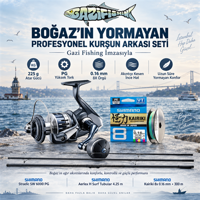 Yormayan Kurşun Arkası Takımı: Shimano Stradic PG ve Aerlex Surf Seti, Kurşun Arkası Olta Setleri, Shimano