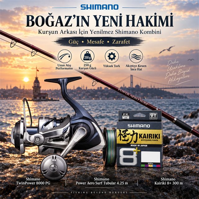 Boğaz Kurşun Arkası Seti: Shimano Power Aero & TwinPower 8000 PG