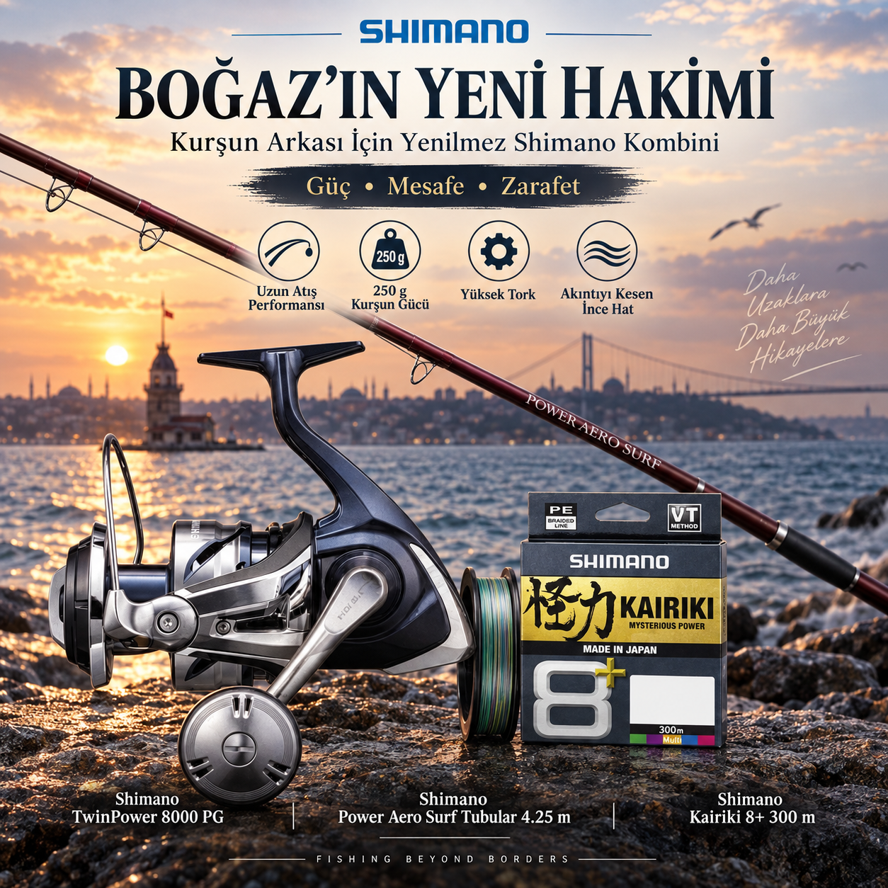 Boğaz Kurşun Arkası Seti: Shimano Power Aero & TwinPower 8000 PG