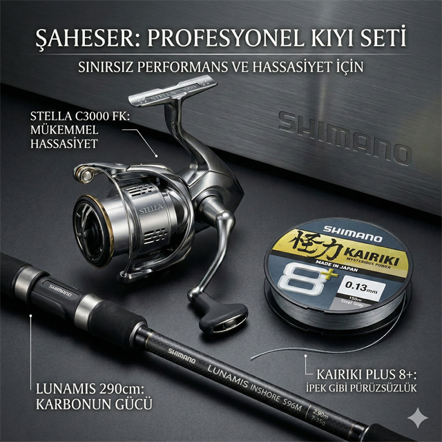 ŞAHESER - Shimano Lunamis 290cm & Stella C3000 FK Profesyonel Spin