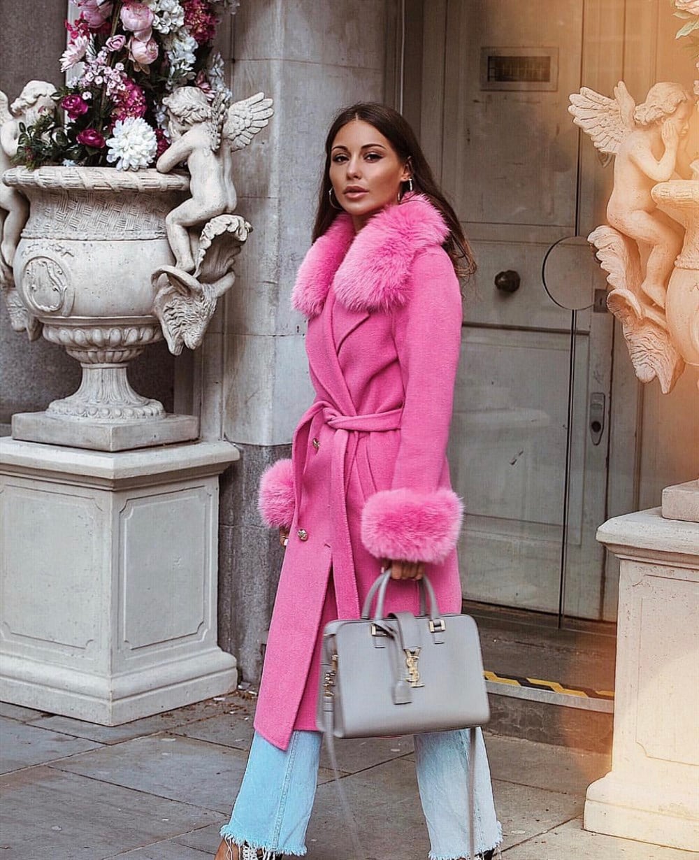 WOOL CASHMERE COAT PINK
