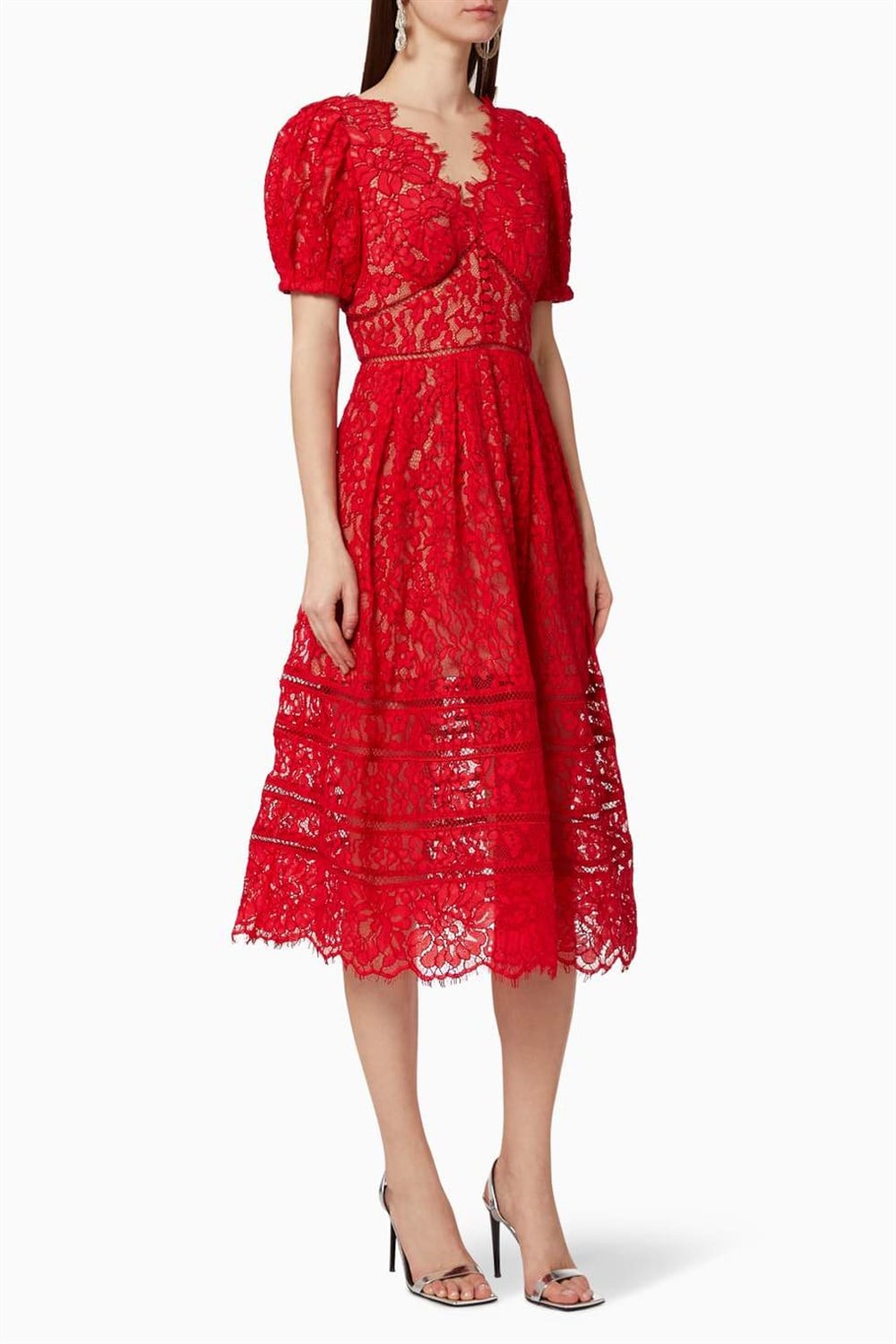 ROSA HIGH NECK PATTERED DRESS