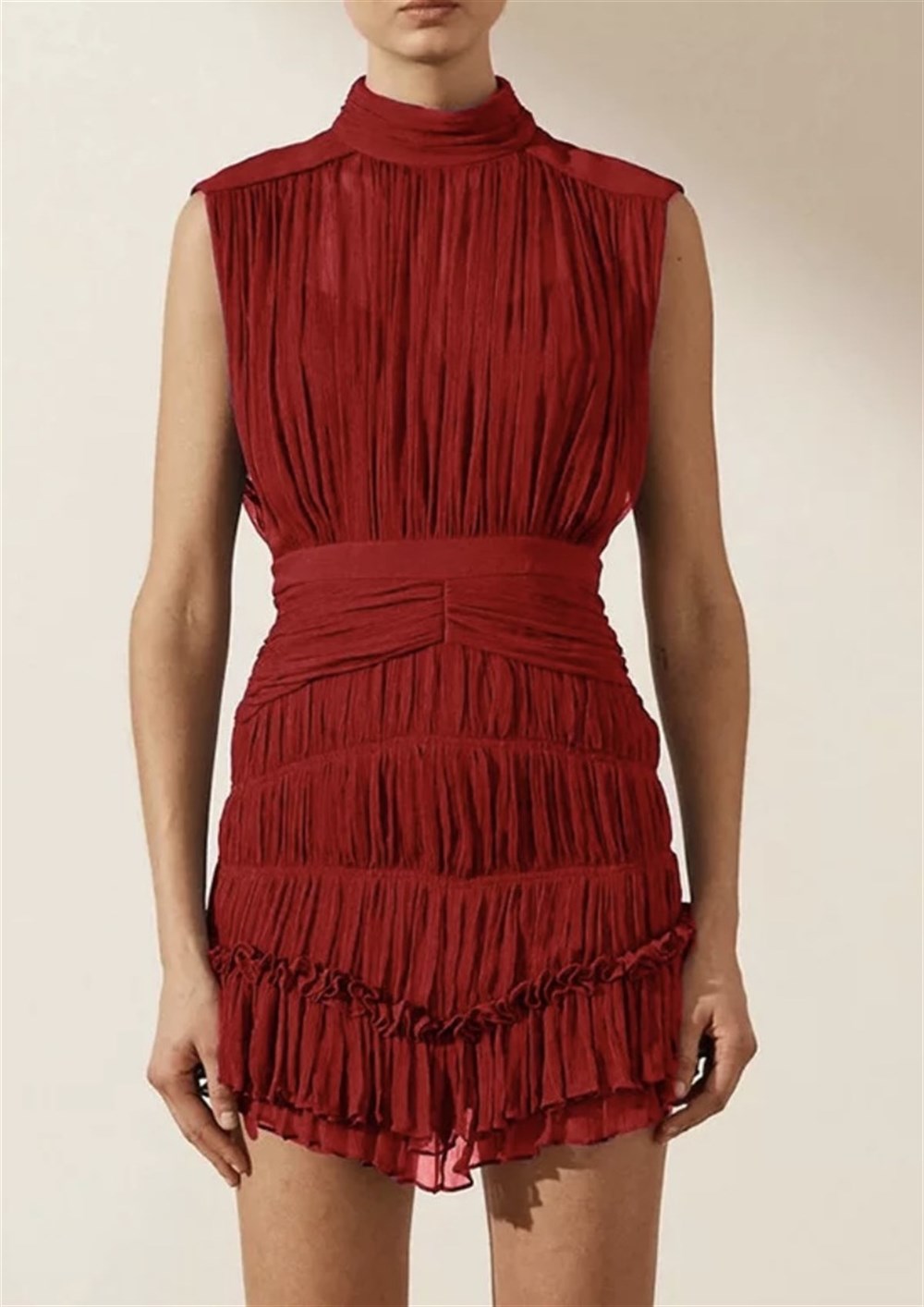 BEİGE MİDİ DRESS