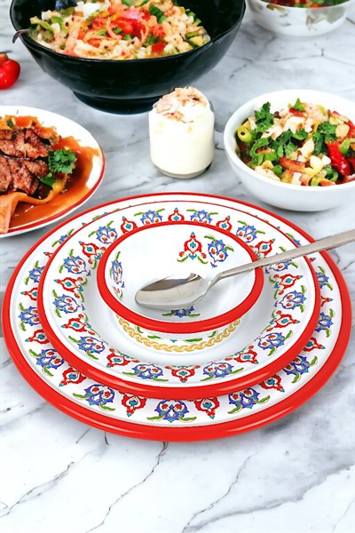 13-24-30 No 3lü Emaye Yemek Tabağı, Tabak Servis, Yemek, Kamp Piknik, Çeyiz, Hediye