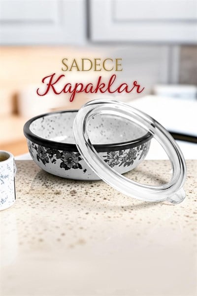 13 No Akrilik Silikon Conta Kahvaltılık Kabı Kapağı 6 Parça