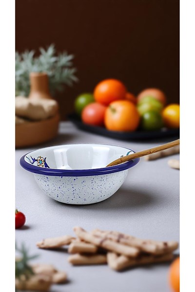 13 No Emaye Kase, Tabak, Çeyiz, Çukur Tabak, Çorba Kase, Mama Tabağı 13 Cm
