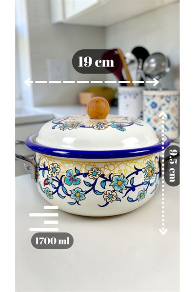 20 No 1.7 litre Emaye Tencere, Servis, Yemek Kamp, Piknik, Çeyiz