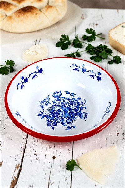 24 Cm Emaye Kase , Çukur Tabak, Salata Tabak, Cips Tabak