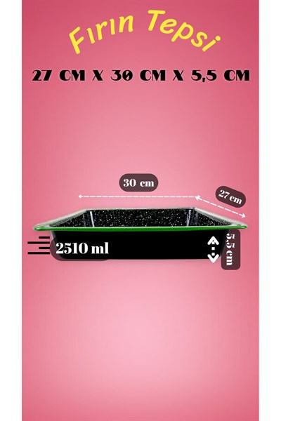 27 30 5,5 No Emaye Fırın Tepsi Dikdörtgen Tepsi 30 Cm