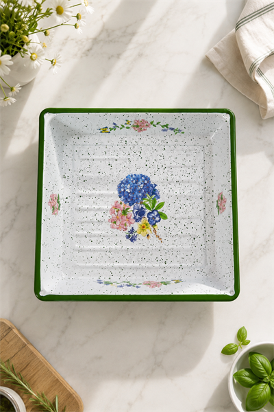 27x30x5,5Cm 30 No Emaye Fırın Tepsi Dikdörtgen Tepsi 30 Cm