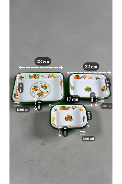 28-22-13 No Emaye Dörtgen Tabak Meze Kahvaltılık Kamp Piknik
