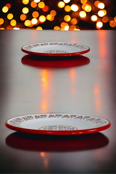 30 No 30 Cm Emaye Yemek Tabağı Tabak Servis Yemek Kamp Piknik