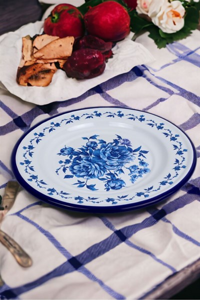 30 No Emaye Yemek Tabağı Tabak Servis Yemek Kamp Piknik