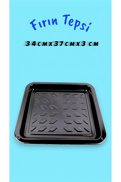 34x37x3 No Emaye Fırın Tepsi Dikdörtgen Tepsi 37 Cm