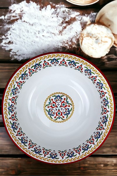 36 Cm 4,5 Litre Emaye Leğen Çırpma ve Karıştırma Kabı, Hamur Leğeni. Meyvelik. Çeyiz.  Büyük Kase