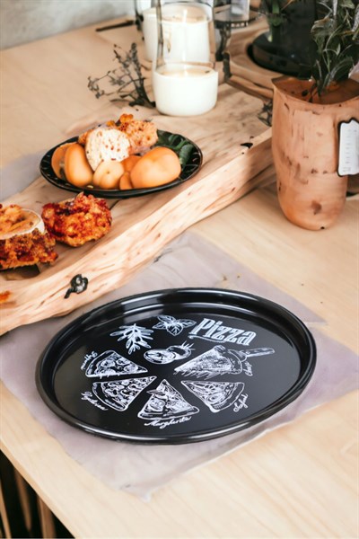 36 No Pizza Tabağı Tepsisi Supla Pasta Tabağı Servis Tabağı 36cm