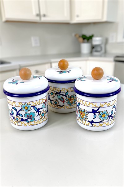 3Lü Emaye Baharatlık Set 380Ml 6 Parça