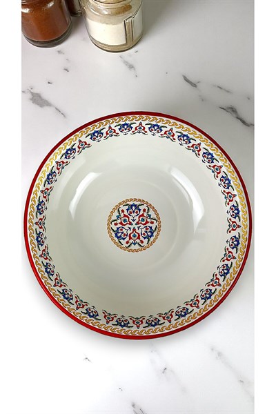40 Cm 8Litre Emaye Leğen Çırpma Ve Karıştırma Kabı, Hamur Leğeni,Meyvelik, Çeyiz, Hediye, Büyük Kase