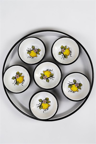 7 Parça Emaye Kahvaltı Seti, Sunum, Kahvaltı Tabağı, Reçellik, Zeytin, Peynir Tabağı, Çeyiz, Hediye