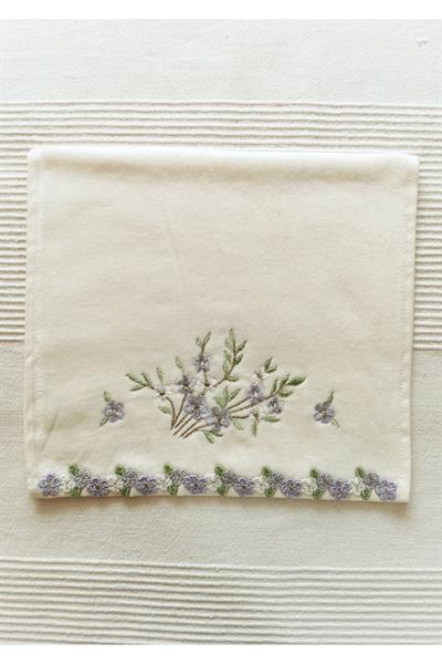 30 x 50 Çiçekli Nakış İşlemeli Kadife Mutfak Havlusu %100 Pamuk