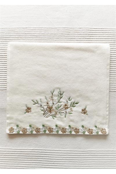 30 x 50 Çiçekli Nakış İşlemeli Kadife Mutfak Havlusu %100 Pamuk