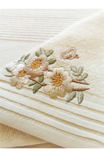 30 x 50 Çiçekli Nakış İşlemeli Mutfak Havlusu %100 Pamuk