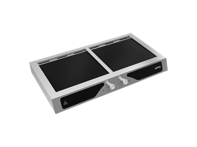 Antiq Aura Çiftli Tezgah Üstü Elektrikli Cam Barbekü - Düz+Grill Cam 78 cm