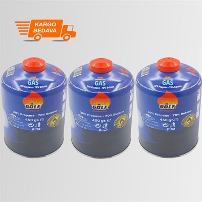 Butan Propan Valfli Kamp Gazı Kartuşu 450 gr (EN417)