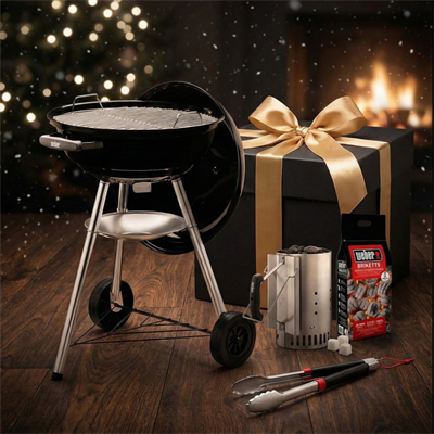 Köz Aşkı Başlangıç Seti: Weber 47 cm Kömürlü Barbekü, Tutuşturucu ve Maşa Seti (Yılbaşı Özel)