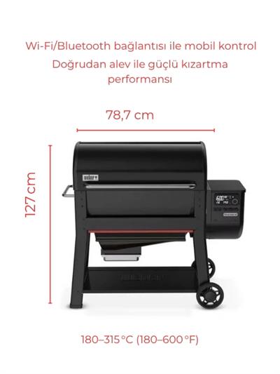Weber 1500132 Searwood XL 600 Akıllı Wood Pellet Izgara Wi‑Fi/Bluetooth & DirectFlame