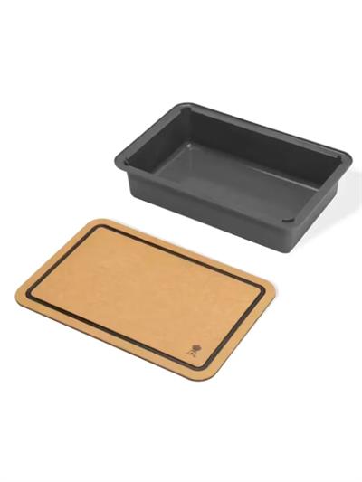 Weber 3400131 Works Prep Basin + Çift Yüzlü Kesme Tahtası – Weber Works™ Çekmeceli Hazırlık Seti 