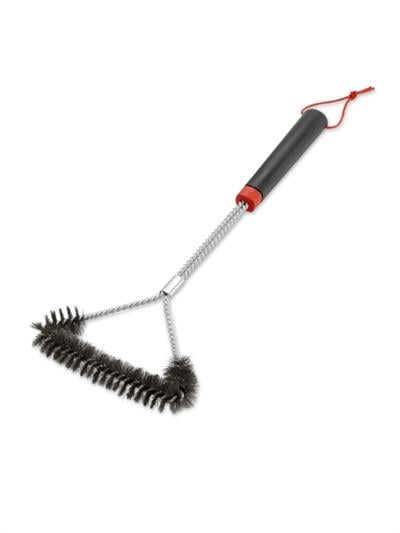 Weber 6278 18″ Three‑Sided Bamboo Grill Brush – 18 inç (≈45 cm) Bambu Saplı Üç Yüzlü Izgara Fırçası (Paslanmaz Çelik Kıllar; Sıcak Temizlik)