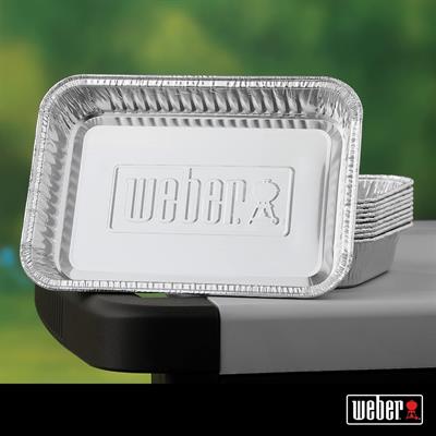 Weber 6415 Small Aluminum Drip Pans (7,5″ x 5″ x 1,4″) – 10lu Alüminyum Damlama Tepsisi 9.05 cmx12.7 cmx3.556 cm.