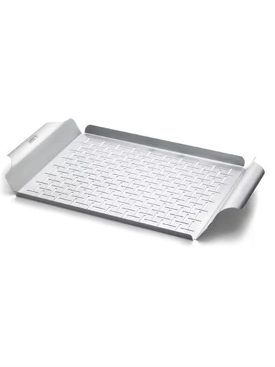 Weber 6435 Deluxe Grilling Pan – Izgara Tavası (Paslanmaz Çelik; Balık & Sebze İçin; Q 300/3000 & 22″+ Kömürlü Uyumlu)
