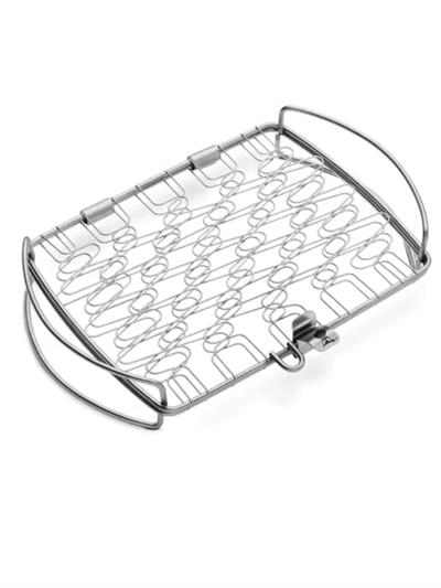 Weber 6470 Paslanmaz Çelik Grilling Basket – Izgara Sepeti 20x28 cm(Sebze, Et & Deniz Ürünleri İçin; Q-Serisi & Smokey Joe Uyumlu)